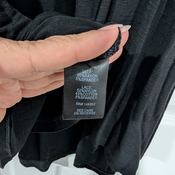 Torrid Deep Black Vintage Slub Corset Waist Babydoll Cami in Size 3 (22/24) - Picture 10 of 12